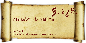 Ziskó Ádám névjegykártya